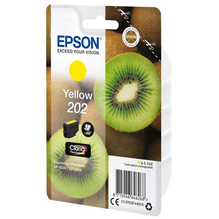 EPSON  Kiwi Singlepack Yellow 202 Claria Premium Ink 