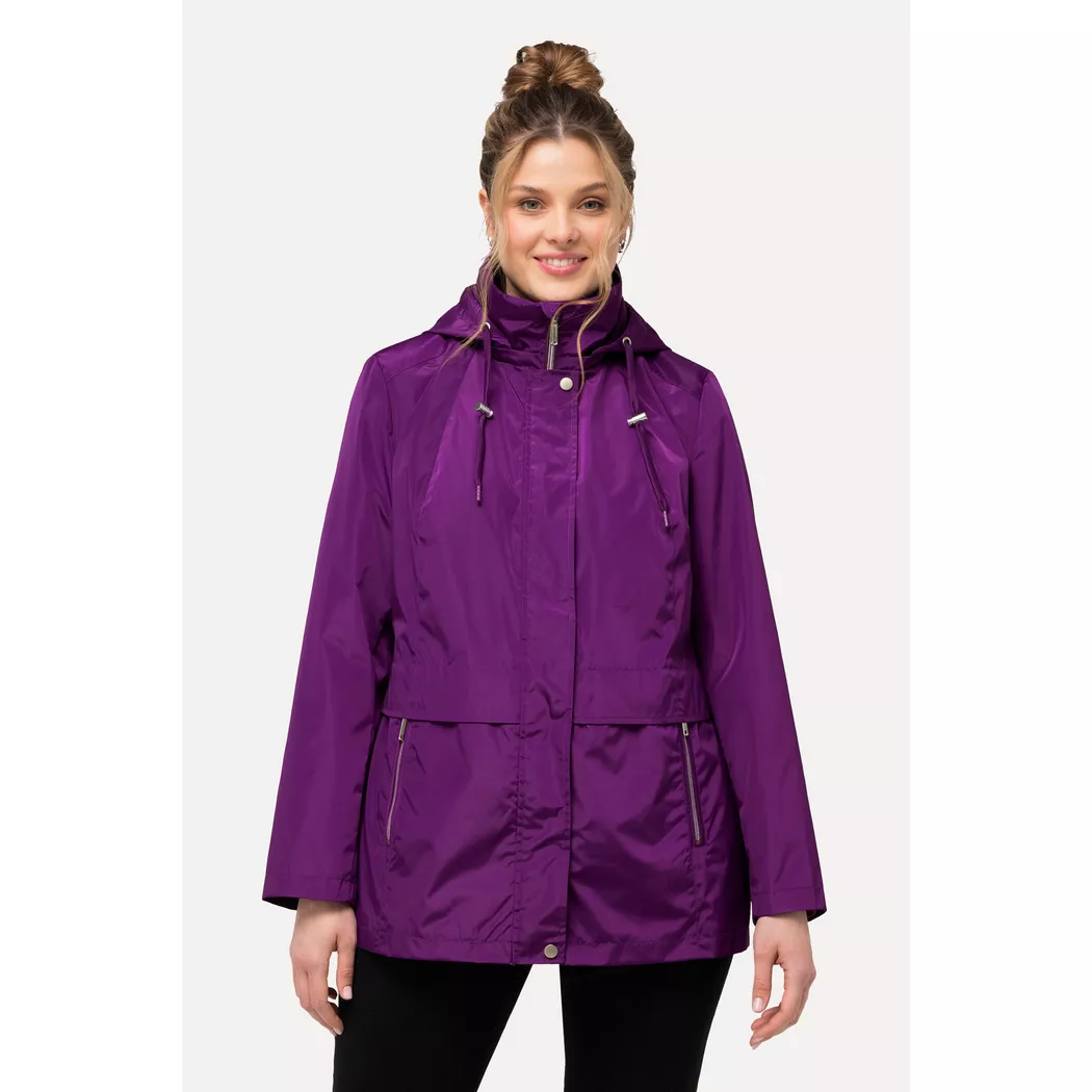 Ulla Popken - HYPRAR Windbreaker-Jacke, wasserabweisend, Kapuze, 42/44, Violett