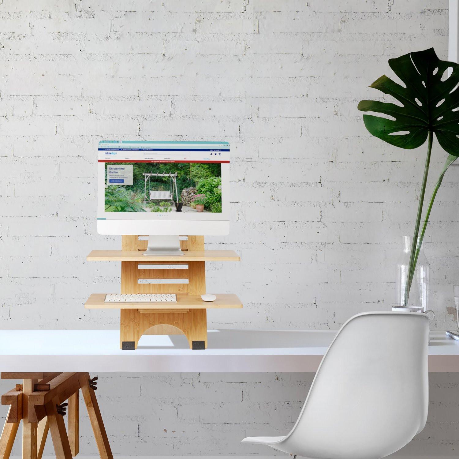 B2X Stehende Bambus-Schreibtischplatte  