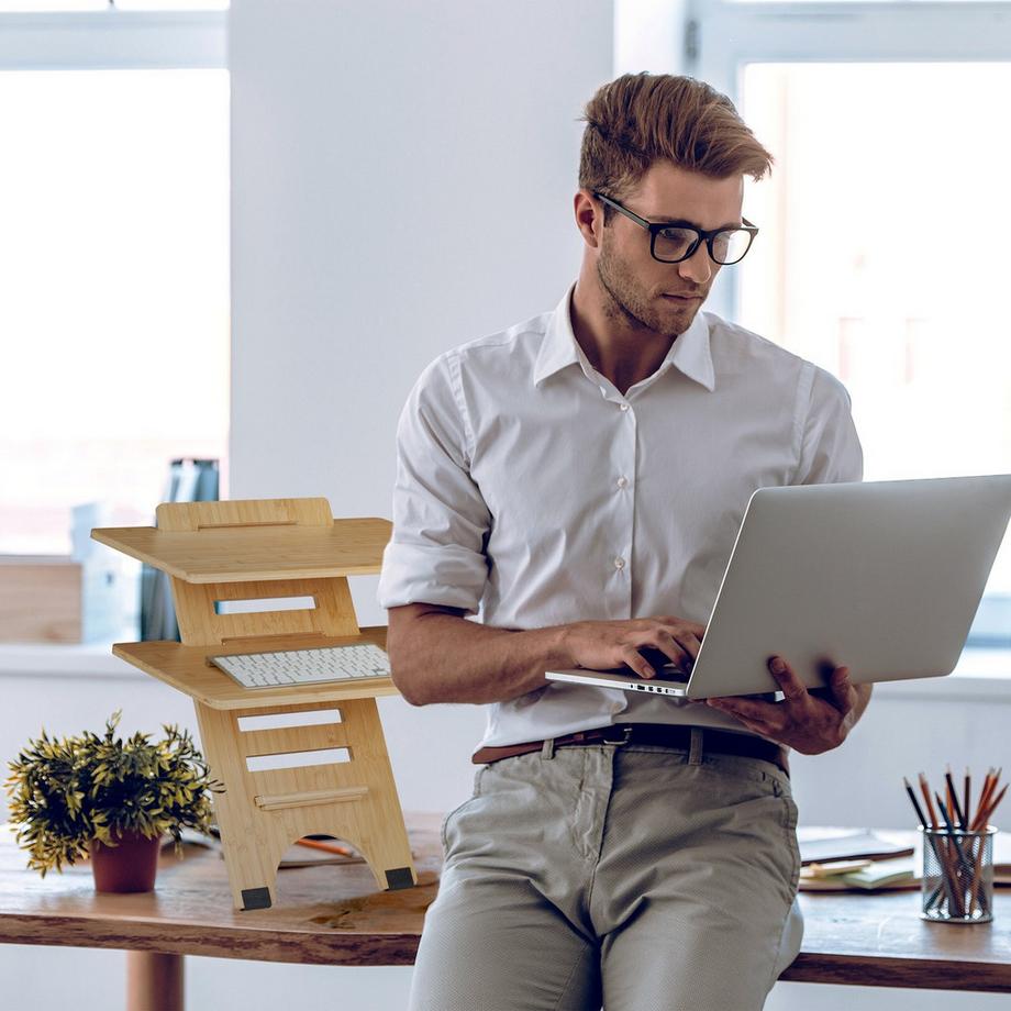 B2X Stehende Bambus-Schreibtischplatte  