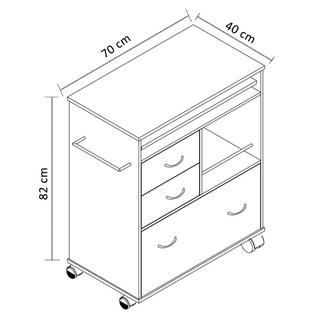 VCM Küchenwagen | Rollwagen mit Schubladen und Ablage | Maße Rollwagen ca. H. 86 x B. 70 x T. 40 cm | rollbar | Servierwagen Kicha  