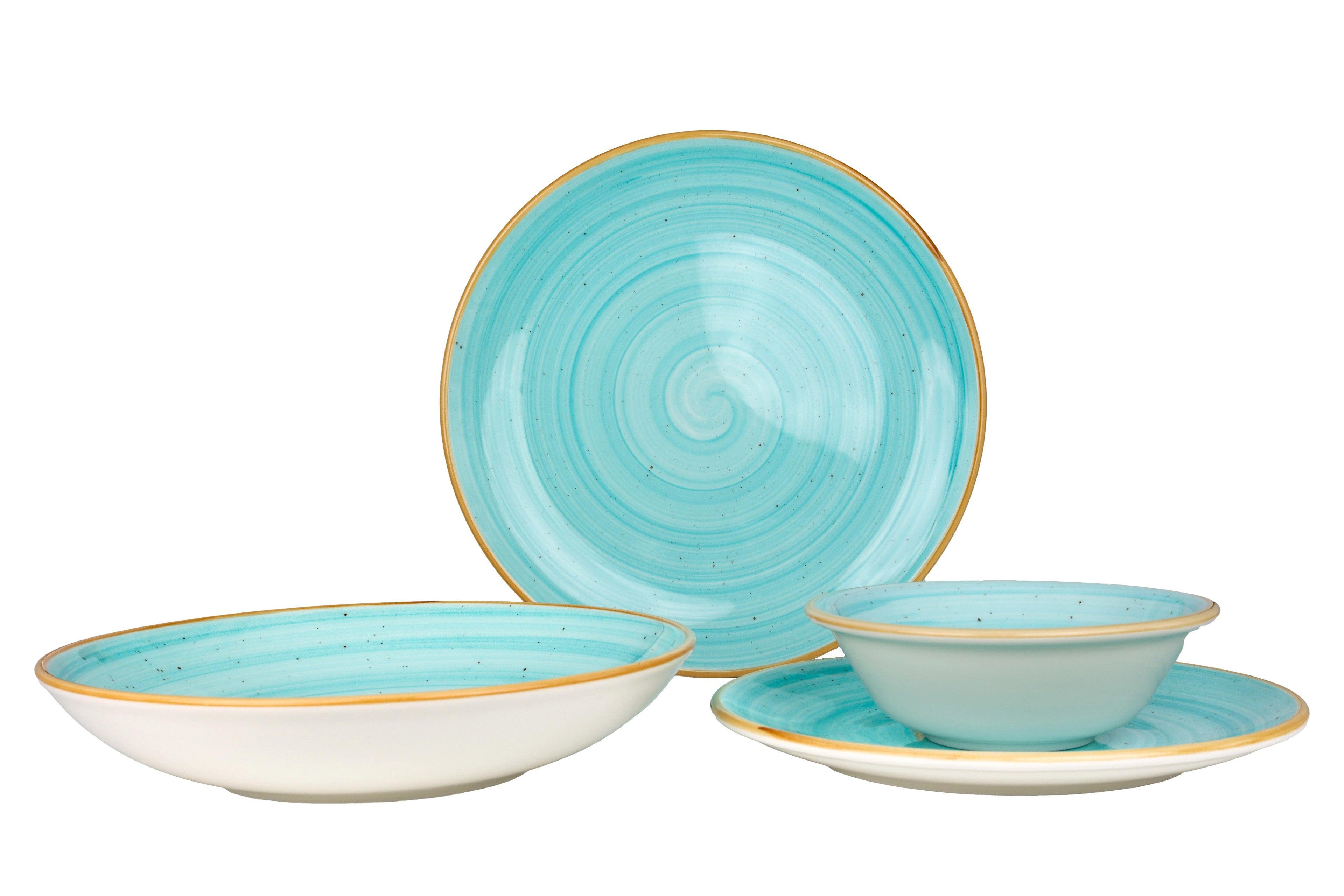 Bonna  Set di stoviglie - Aqua - 24 pezzi - 6 Persone - Porcellana 