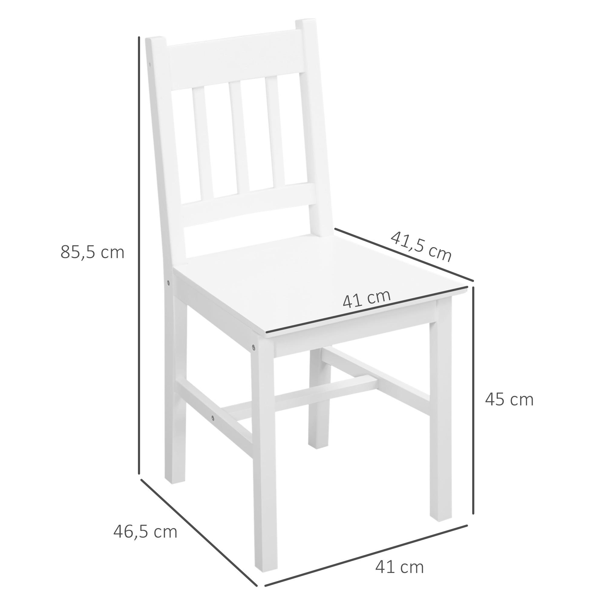 HOMCOM Chaises de salle à manger composées de 4 chaises en bois  