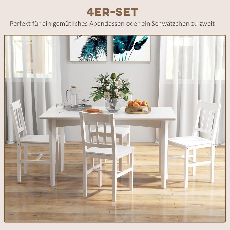 HOMCOM Chaises de salle à manger composées de 4 chaises en bois  
