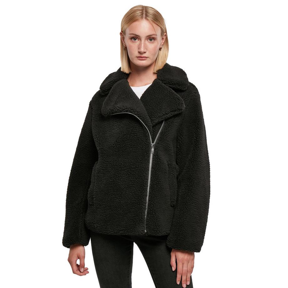 URBAN CLASSICS Veste Motard avec Extérieur Faux Shearling  