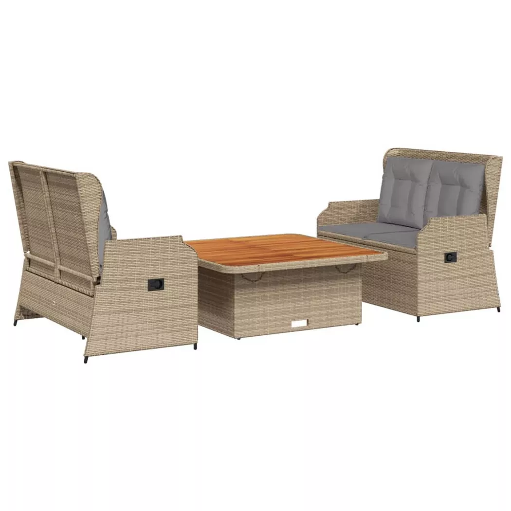 VidaXL - Garten-lounge-set poly-rattan, One Size, Beige