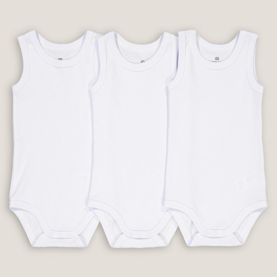 La Redoute Collections  3er-Set ärmellose weisse Bodys 