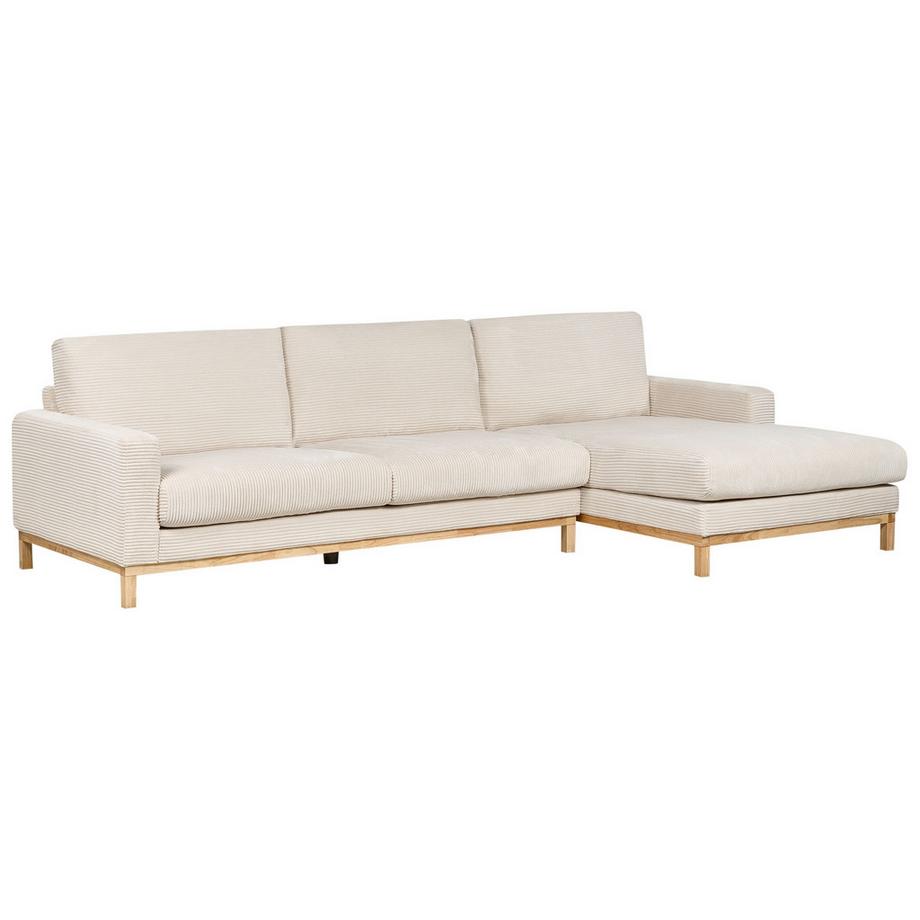 Beliani Canapé d'angle gauche en Velours côtelé Moderne SIGGARD  