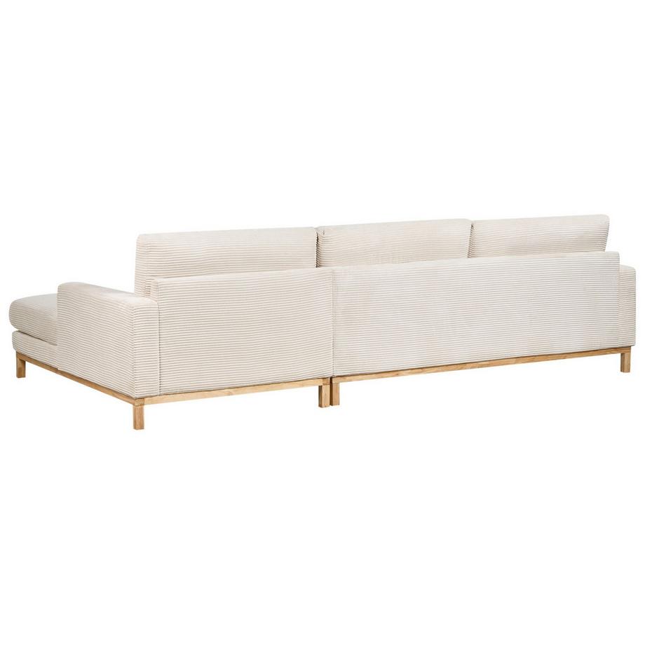 Beliani Canapé d'angle gauche en Velours côtelé Moderne SIGGARD  