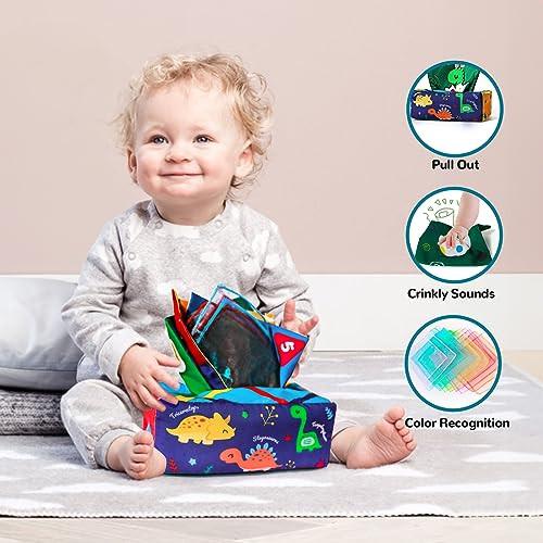 Activity-board  Sensorisches Babyspielzeug mit Wischbox, Sortierspielzeug, Stapelspielzeug, Zugseilspielzeug, Beißspielzeug 