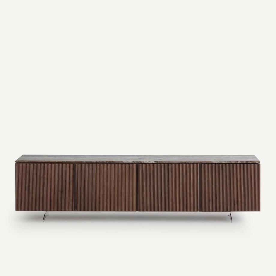 AM.PM TV-Reihenmöbel mit Walnussfurnier und Travertin Jakto  