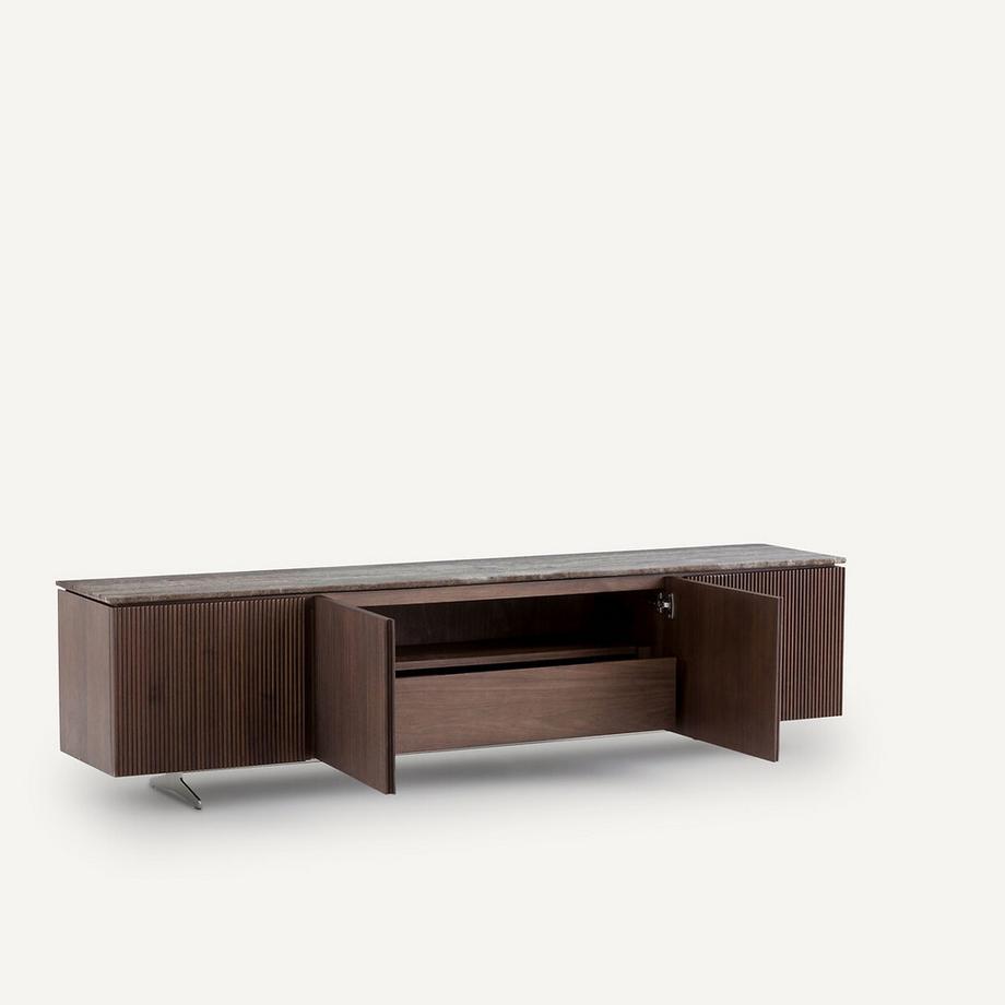 AM.PM TV-Reihenmöbel mit Walnussfurnier und Travertin Jakto  