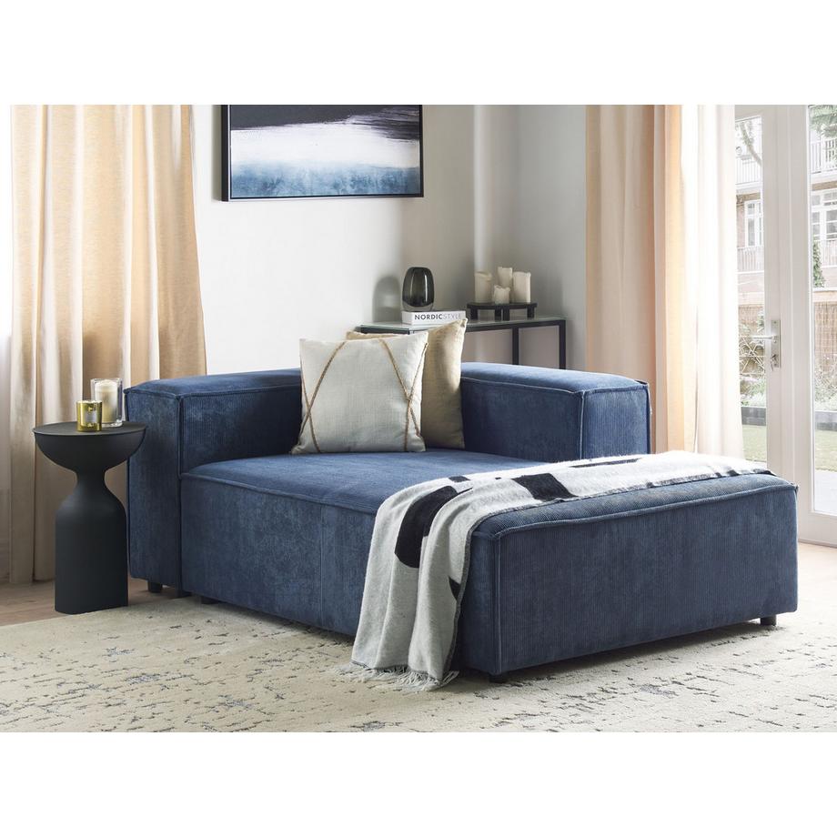 Beliani Chaise longue versione sinistra en Velluto a coste Moderno ARDAL  