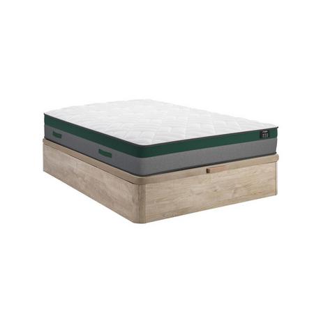 Ysmée Ensemble 160 x 200 cm sommier coffre naturel clair + matelas ressorts ensachés ép.22cm - PRESTIGE de YSMÉE  