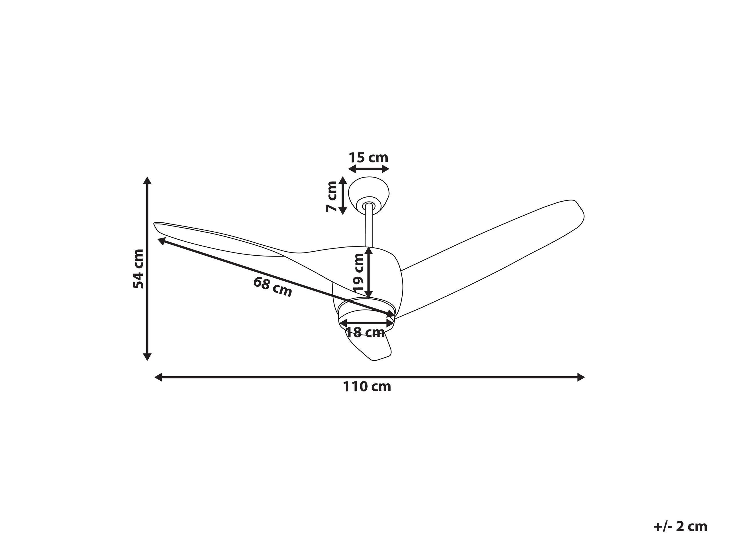 Beliani Ventilateur de plafond en Métal Moderne PARIA  