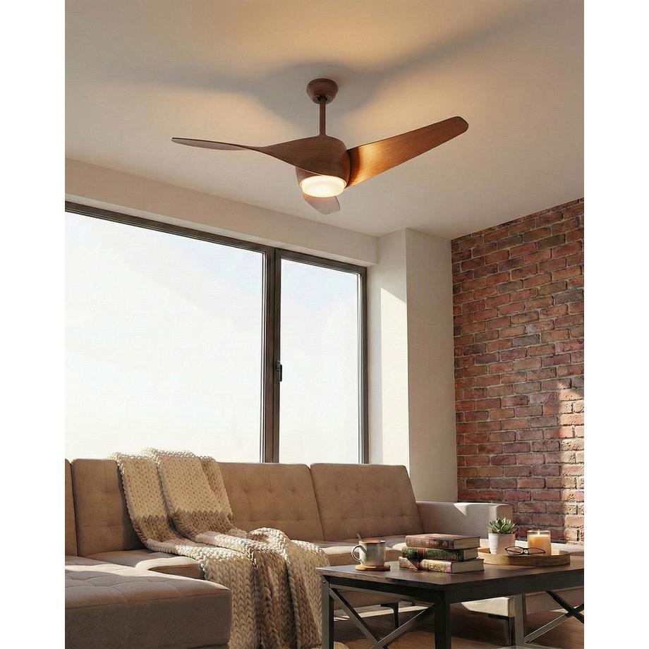 Beliani Ventilateur de plafond avec lampe en Métal Rustique PARIA  