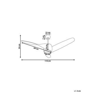 Beliani Deckenventilator mit Licht aus Eisen Klassisch PARIA  