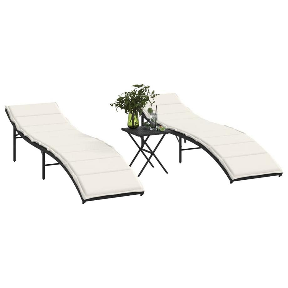 VidaXL Chaise longue rotin synthétique  