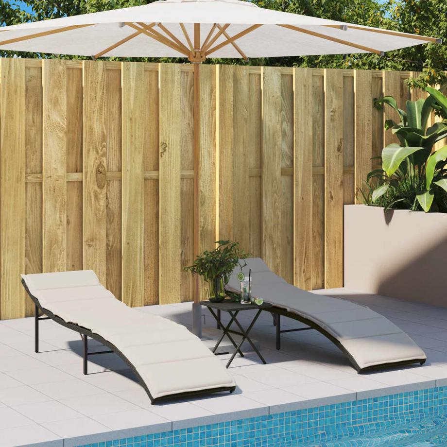 VidaXL Chaise longue rotin synthétique  