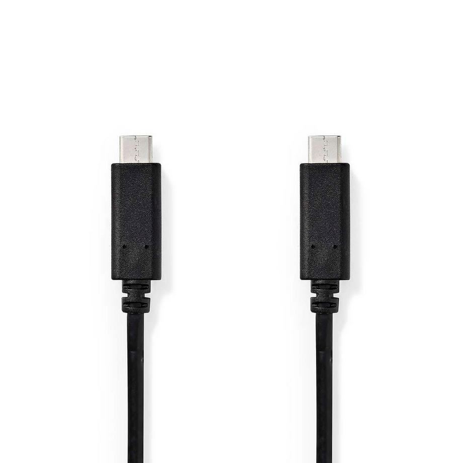 USB-Kabel | USB 3.2 Gen 1 | USB-C™ Male | USB-C™ Male | 60 W | 4K@60Hz | 5 Gbps | Vernickelt | 2,00 m | Rund | PVC | Schwarz | Box