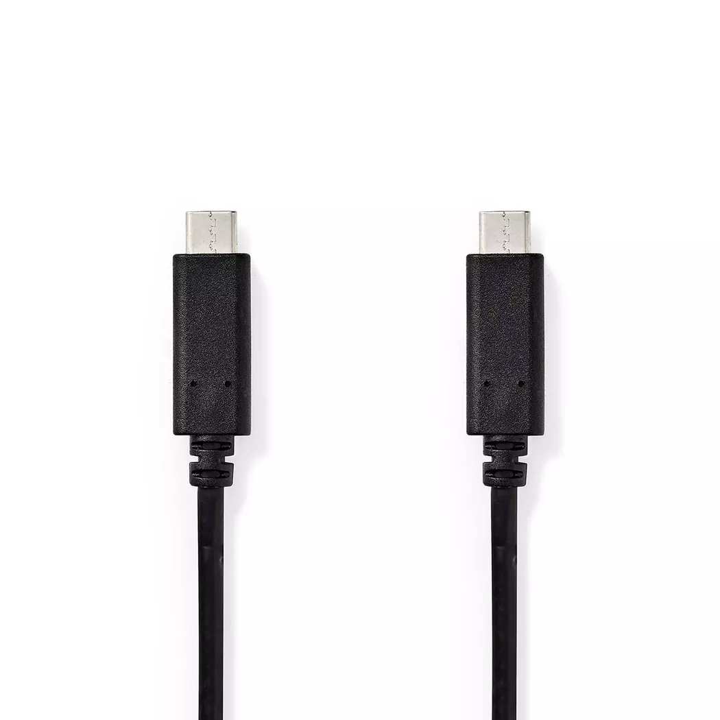 Nedis USB Cable | USB 3.2 Gen 1 | USB-C™ Male | USB-C™ Male | 60 W | 4K@60Hz | 5 Gbps | Nickel Plated | 2.00 m | Round | PVC | Black | Box