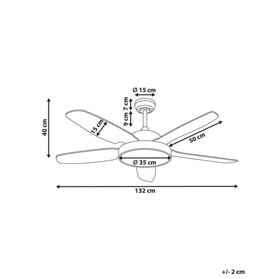 Beliani Ventilatore a soffitto con luce en Ferro Classico GOSHAABA  