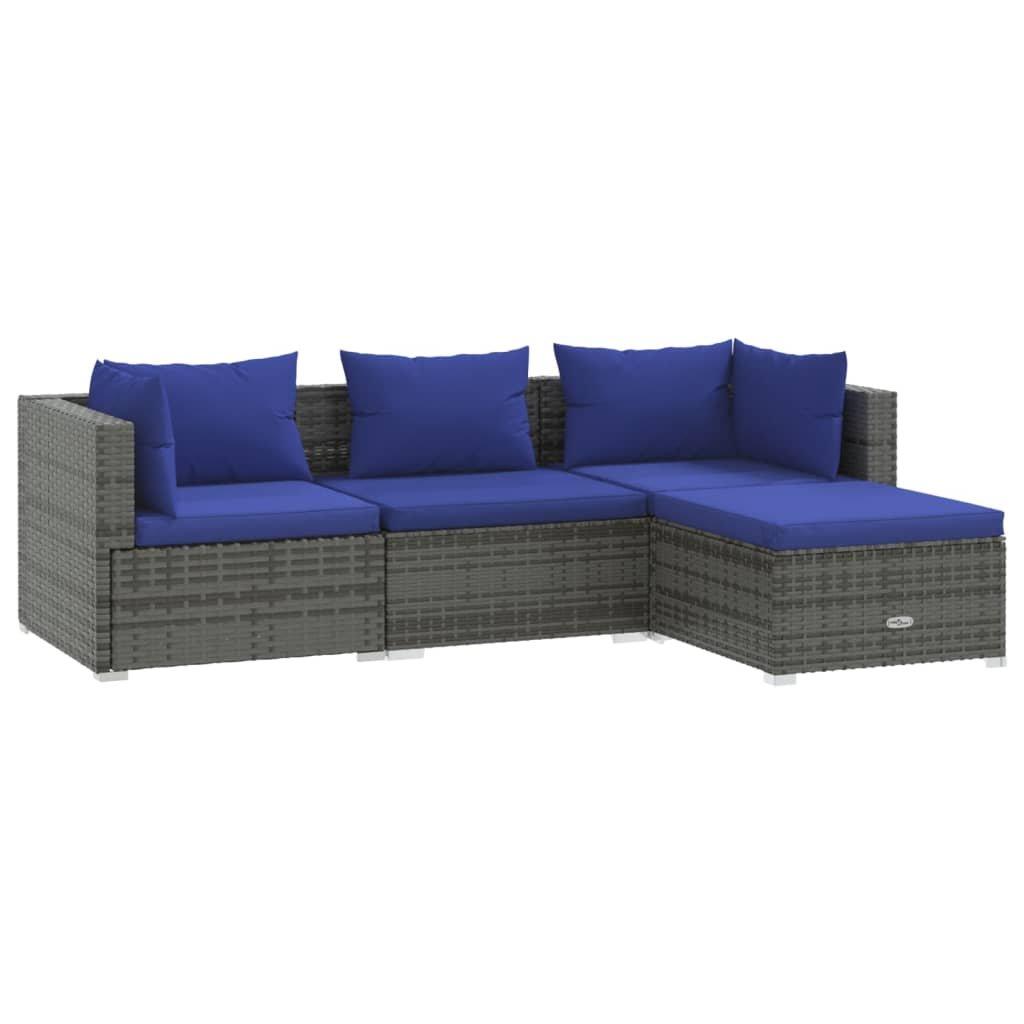 VidaXL set lounge giardino Polirattan  