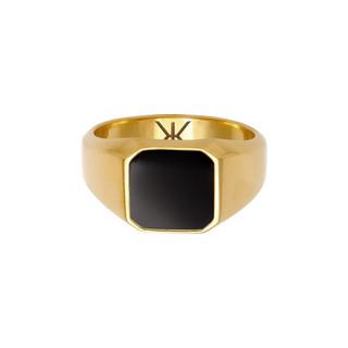 Kuzzoi  Ring  Siegelring Emaille Schwarz Basic 