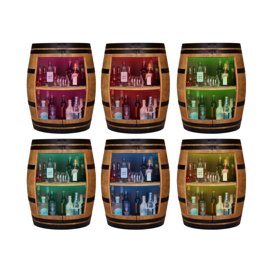 Bodega Barfass aus Eiche mit LED Beleuchtung  