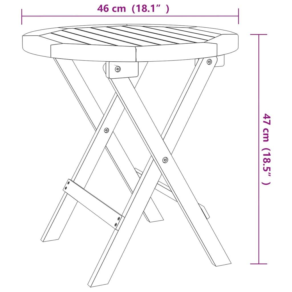 VidaXL Table de bistro bois d'acacia  