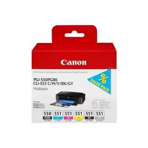 CANON Multipack Tinte PGBK/CMY/BK/GY PGCL550/1 PIXMA MG6350 15/7ml