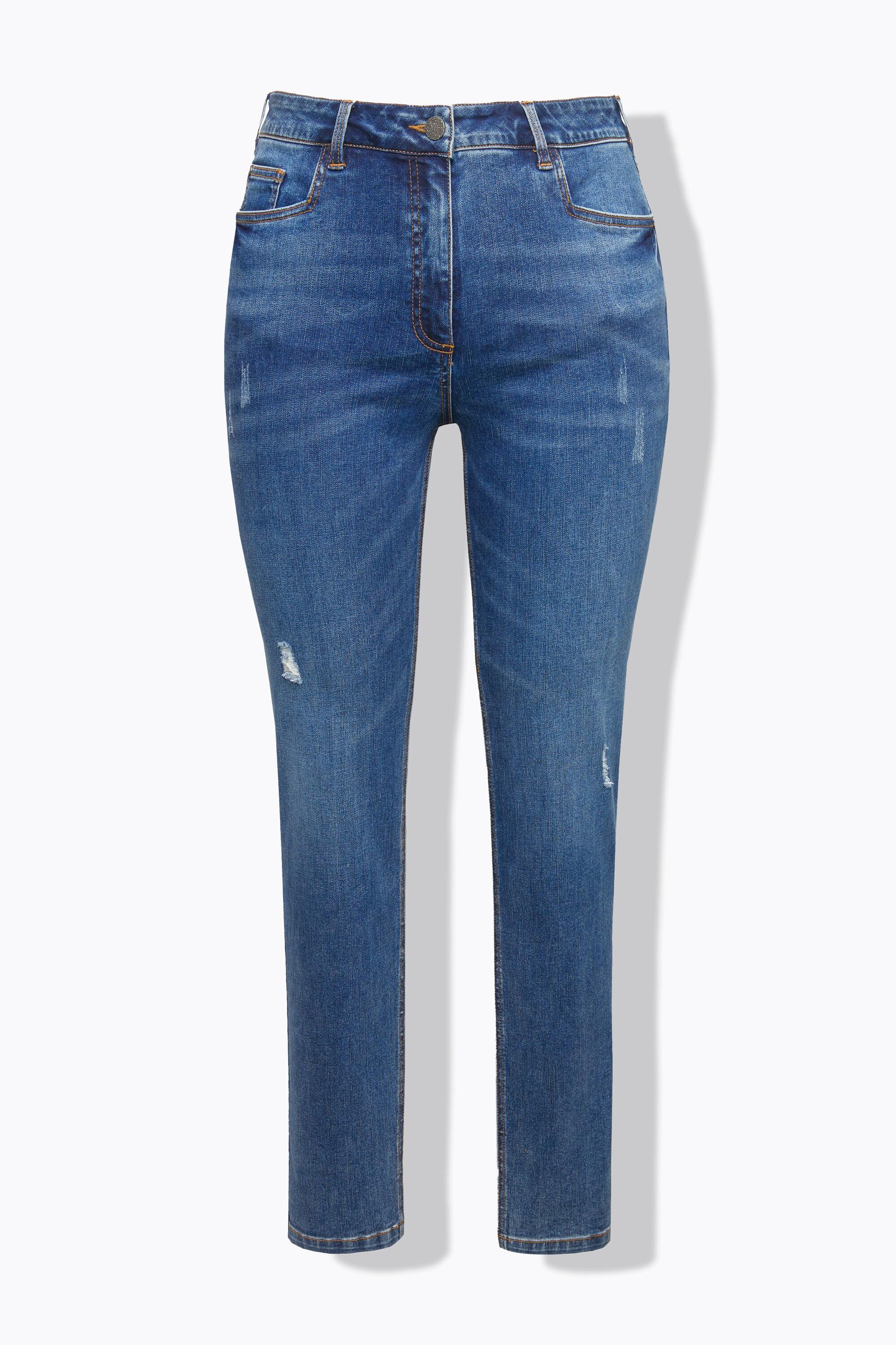 Ulla Popken  Jean Sarah stretch avec détails destroy, jambes slim et taille confortable 