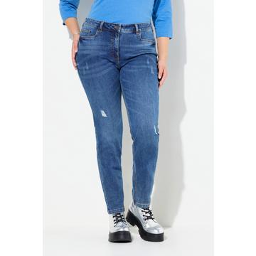 Jean Sarah stretch avec détails destroy, jambes slim et taille confortable