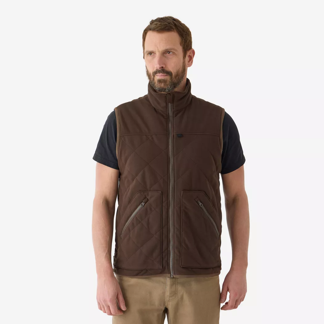 SOLOGNAC - Warme Steppweste, 3XL, Braun