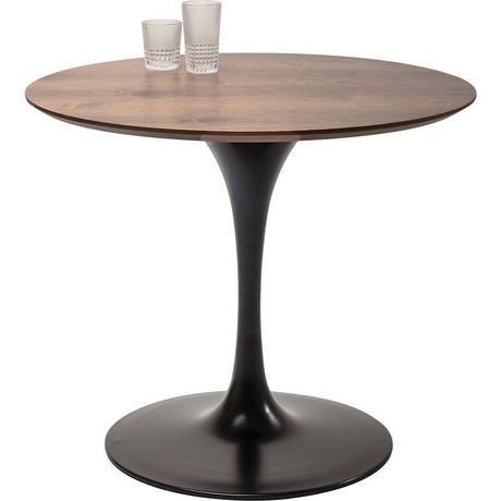 KARE Design Set d'invitation de table noyer noir rond années 90  