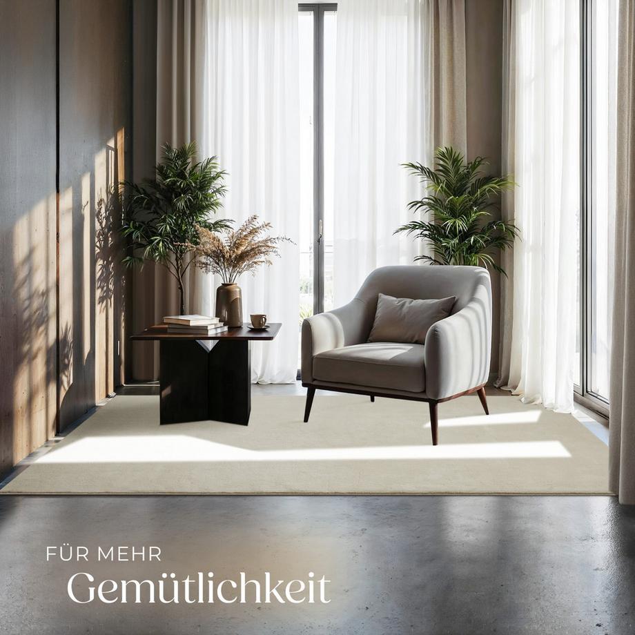 Tectake Kurzflorteppich Soft Zone verschiedene Größen und Farben flauschige Oberfläche  