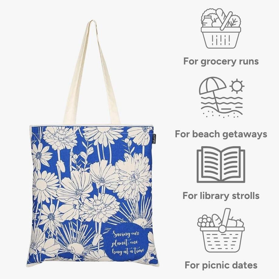 Only-bags.store Ästhetische florale Canvas Tragetasche  