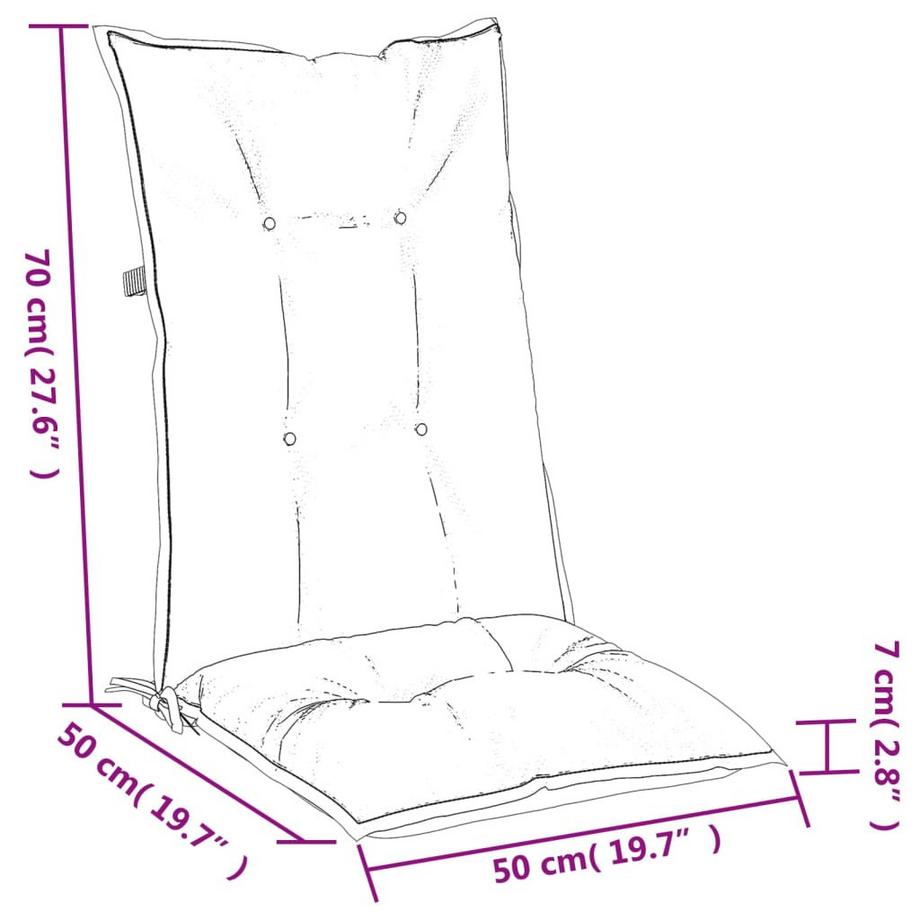VidaXL cuscino per sedia con schienale alto Tessuto  