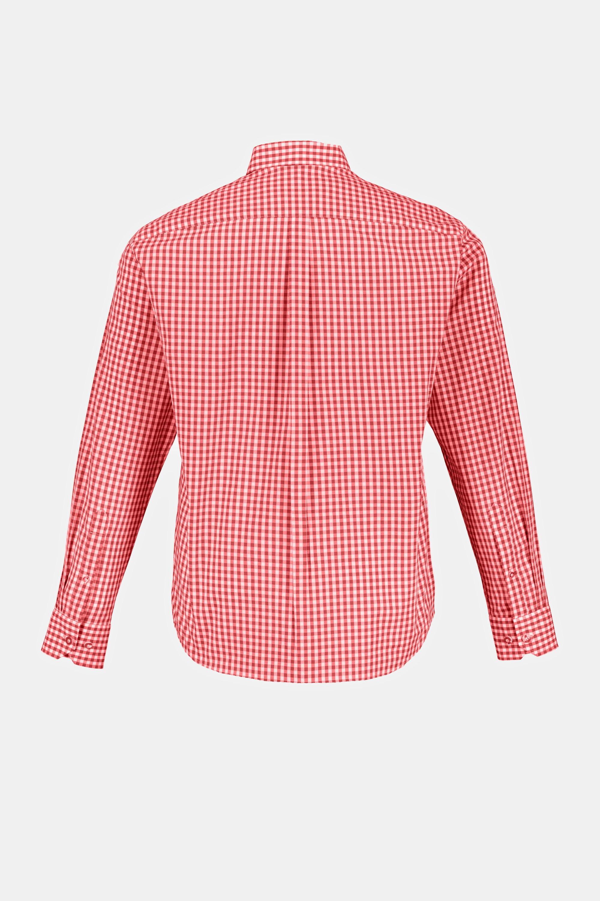 JP1880  Camicia a quadri in tradizionale stile Tracht con maniche lunghe, colletto button-down e vestibilità moderna, fino alla tg. 8XL 