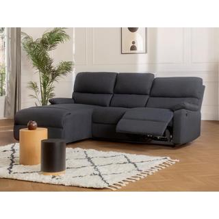 Vente-unique Ecksofa Relaxsofa elektrisch - Stoff - Ecke Links - Anthrazit - LUNANO  