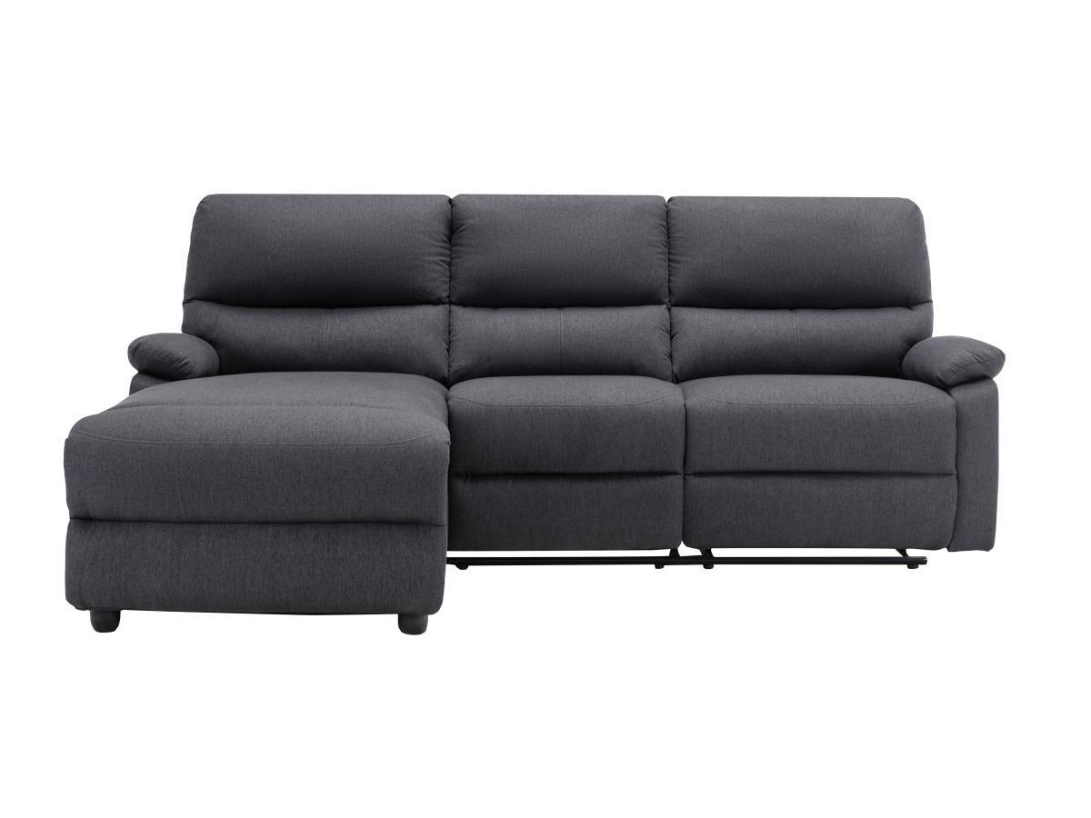 Vente-unique Ecksofa Relaxsofa elektrisch - Stoff - Ecke Links - Anthrazit - LUNANO  