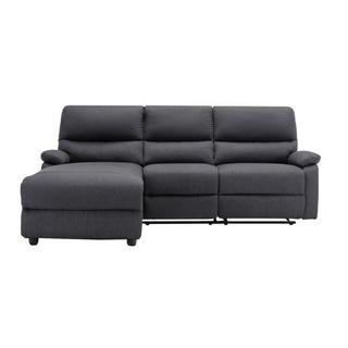 Vente-unique Ecksofa Relaxsofa elektrisch - Stoff - Ecke Links - Anthrazit - LUNANO  