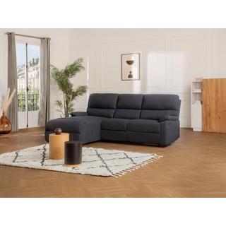 Vente-unique Ecksofa Relaxsofa elektrisch - Stoff - Ecke Links - Anthrazit - LUNANO  