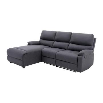 Ecksofa Relaxsofa elektrisch - Stoff - Ecke Links - Anthrazit - LUNANO