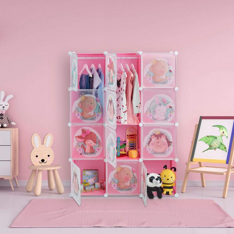 Northix Schraubenlose Kinderregale mit Kleiderstangen  