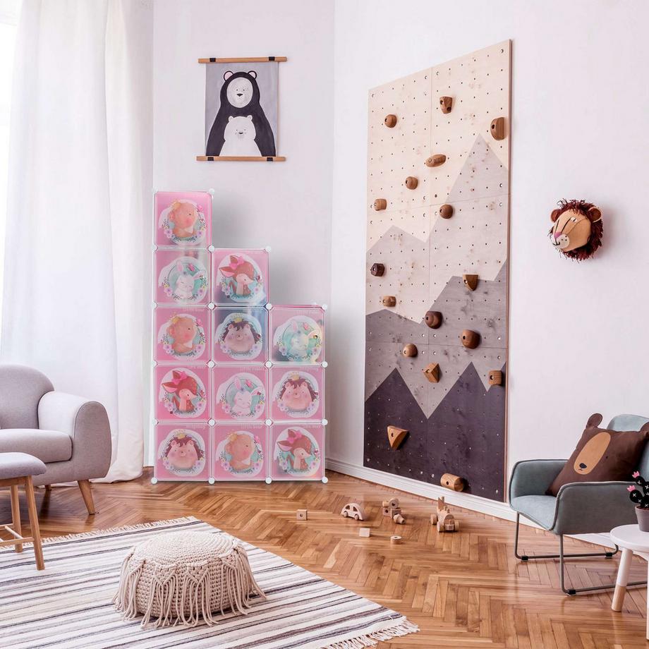 Northix Schraubenlose Kinderregale mit Kleiderstangen  