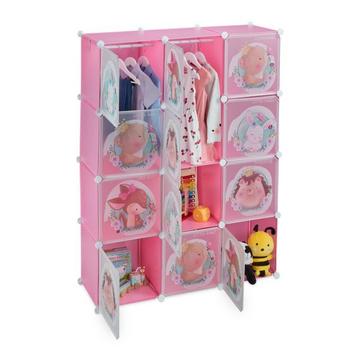 Schraubenlose Kinderregale mit Kleiderstangen