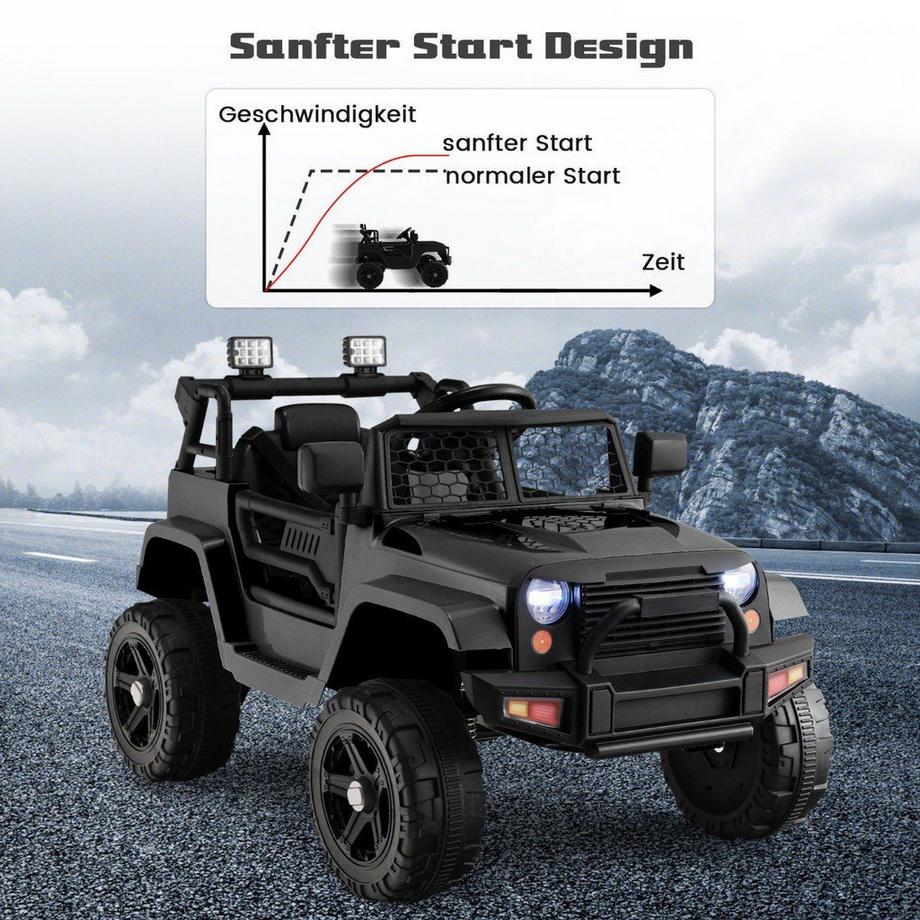 Northio  12V Batteriebetriebenes Kinderfahrzeug Elektrisches Kinderfahrzeug mit Fernbedienung Schwarz 