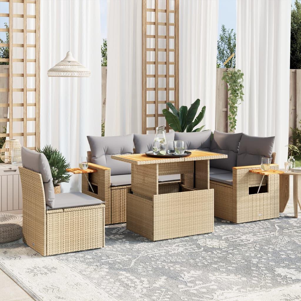 VidaXL Ensemble de canapés de jardin rotin synthétique  