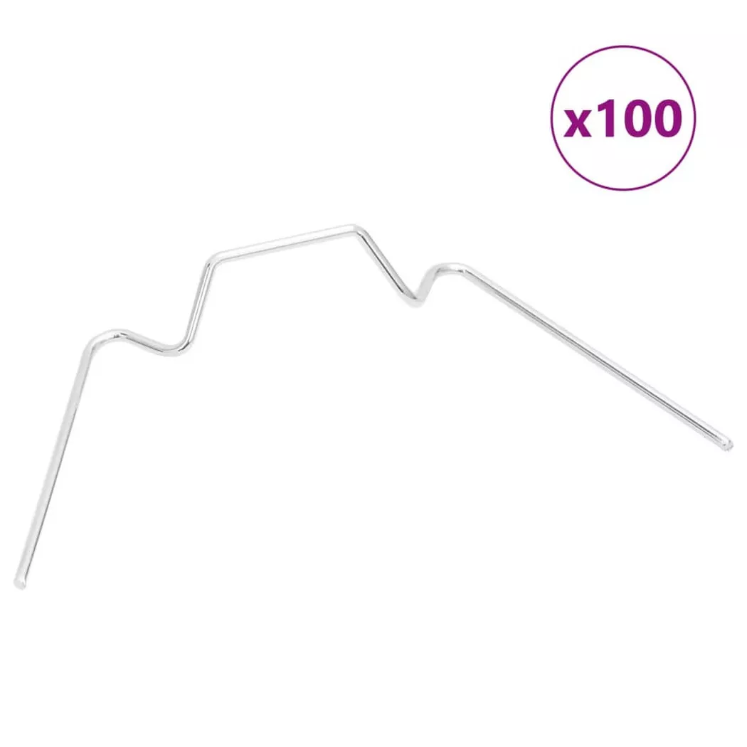 vidaXL Clips pour serre 100 pcs type W acier galvanisé